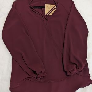 Sincerely Mary medium maroon top